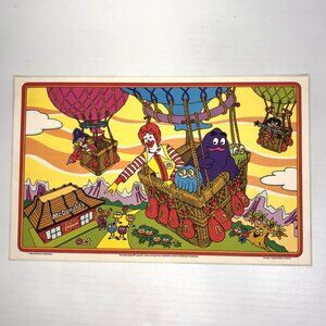 Vintage 1981 McDonald's Corp. Ronald & Friends Hot Air Balloon Placemat Made USA